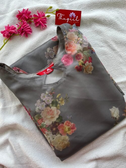 GREY ORGANZA KURTA