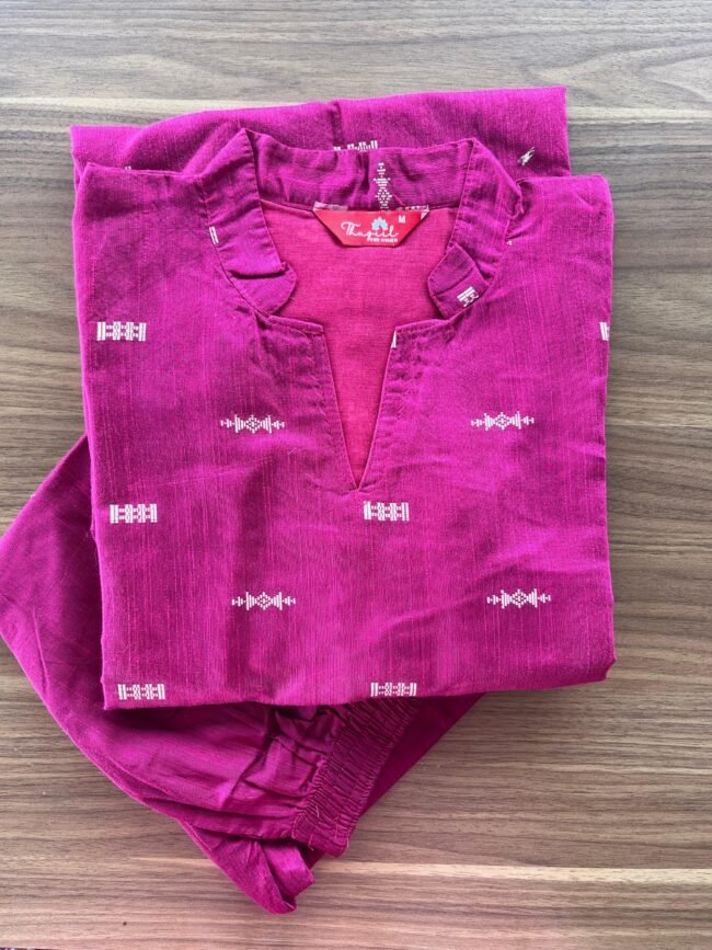TCD006 Pink Raw silk Co-ord Set - Image 3
