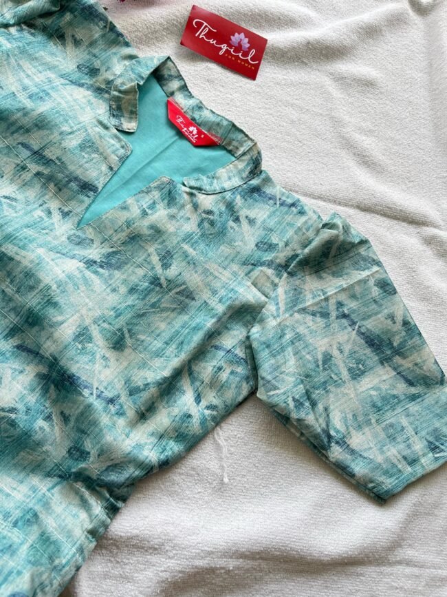 TKS030 Jute silk kurta set - Image 2