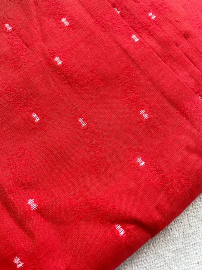 TKS042 Cherry Red Silk Kurta set - Image 5