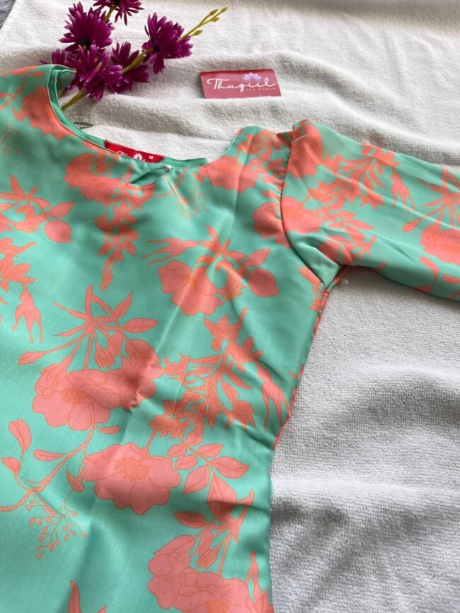 TK023 Sea Green Silk Kurta - Image 3