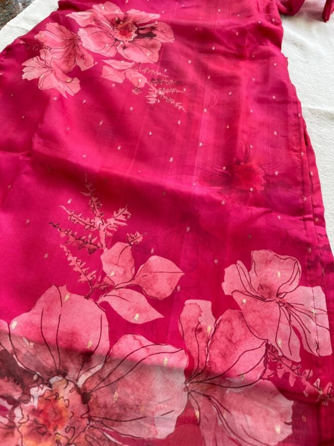TKS047 Pink Organza Kurta Set - Image 3