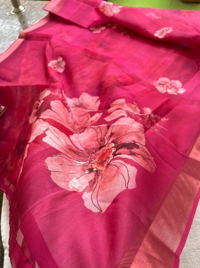 TKS047 Pink Organza Kurta Set - Image 4