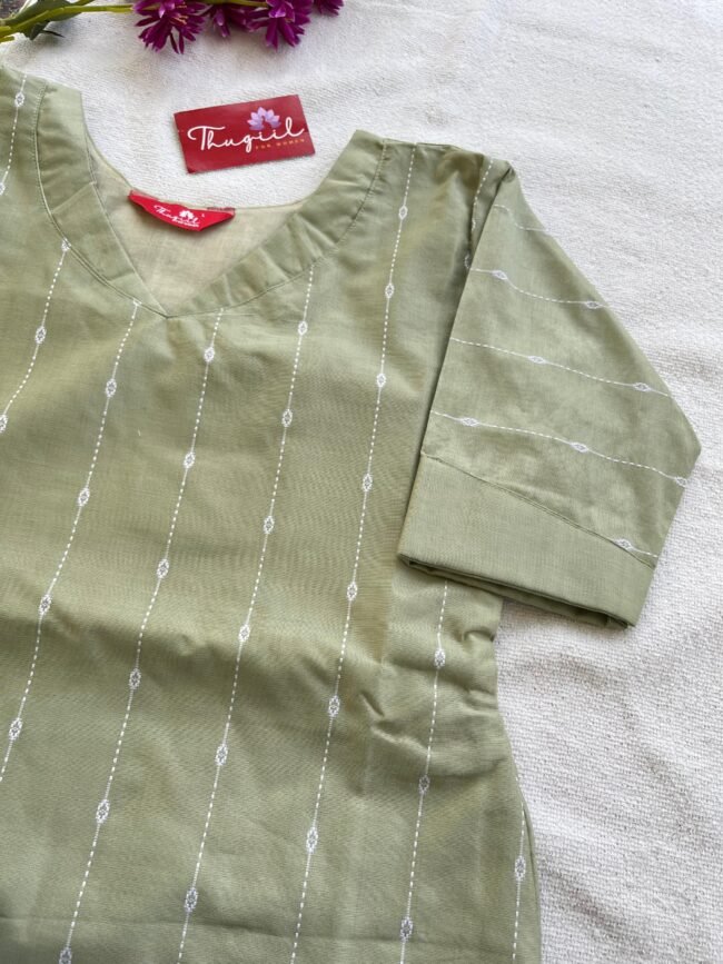 TKS050 Elaichi Green Kurta Set - Image 4