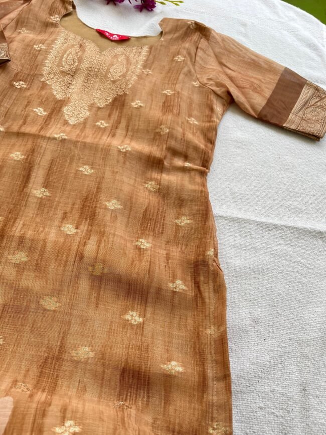TKS053 Gold Ethnic Kurta Set - Image 5