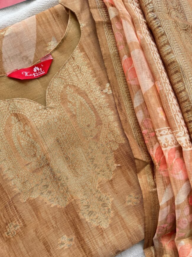 TKS053 Gold Ethnic Kurta Set - Image 2
