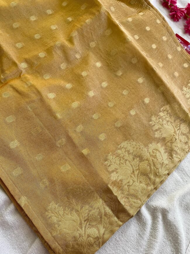 TKS060 Yellow Gold crush silk kurta set - Image 5