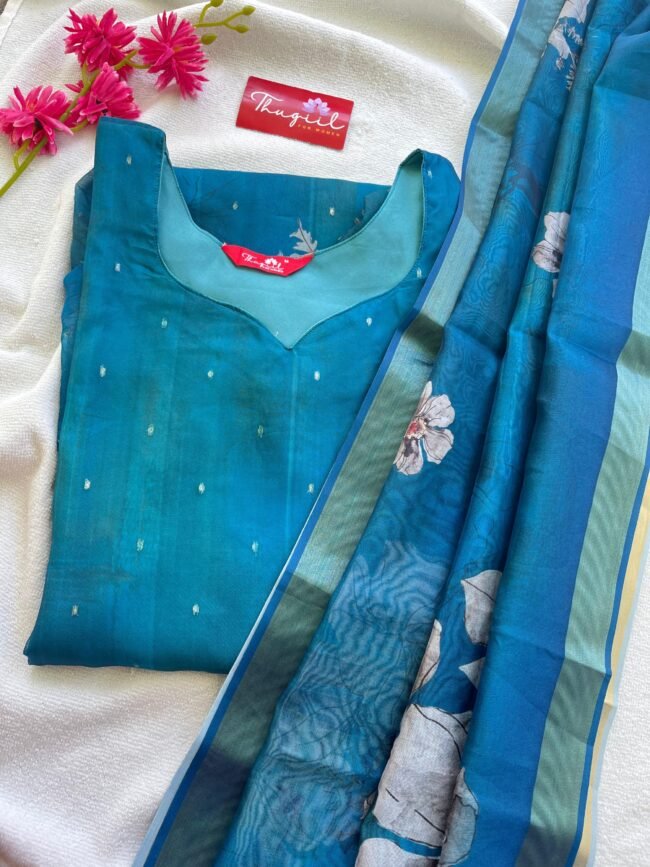 TKS059 Peacock Organza Kurta Set - Image 2