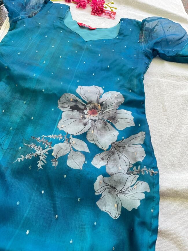 TKS059 Peacock Organza Kurta Set - Image 4