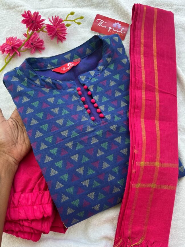 TKS061 Royal blue kurta set - Image 2