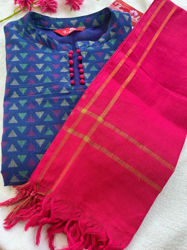TKS061 Royal blue kurta set - Image 3