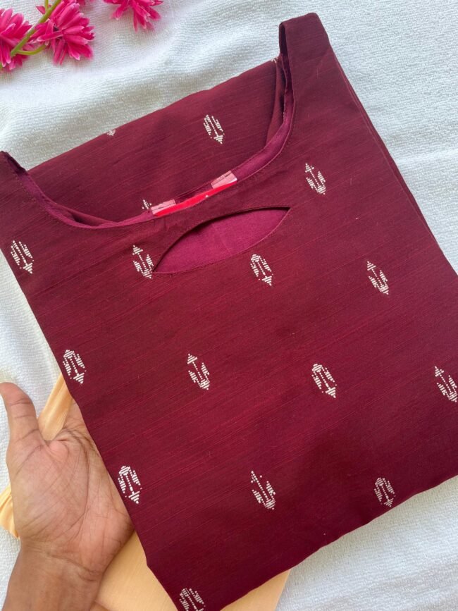 TKS064 Brown raw silk kurta set - Image 2