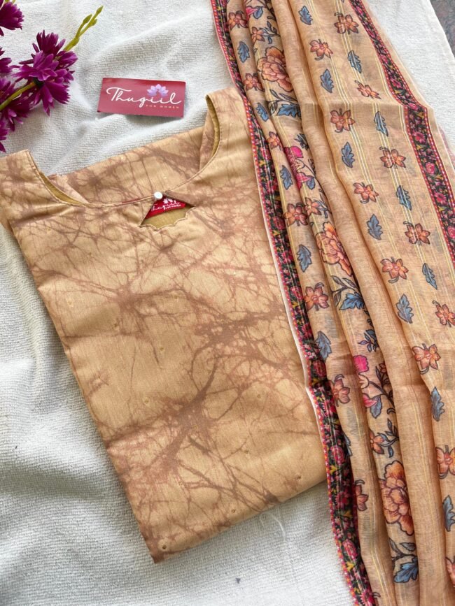 TKS073 Sandal Chanderi Kurta Set - Image 2