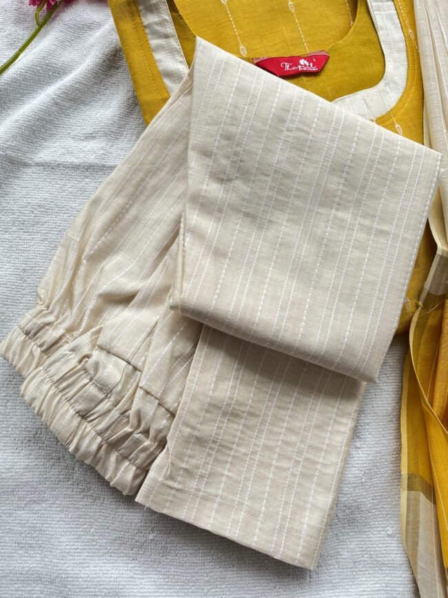 TKS069 Yellow Butter Silk Kurta Set - Image 6