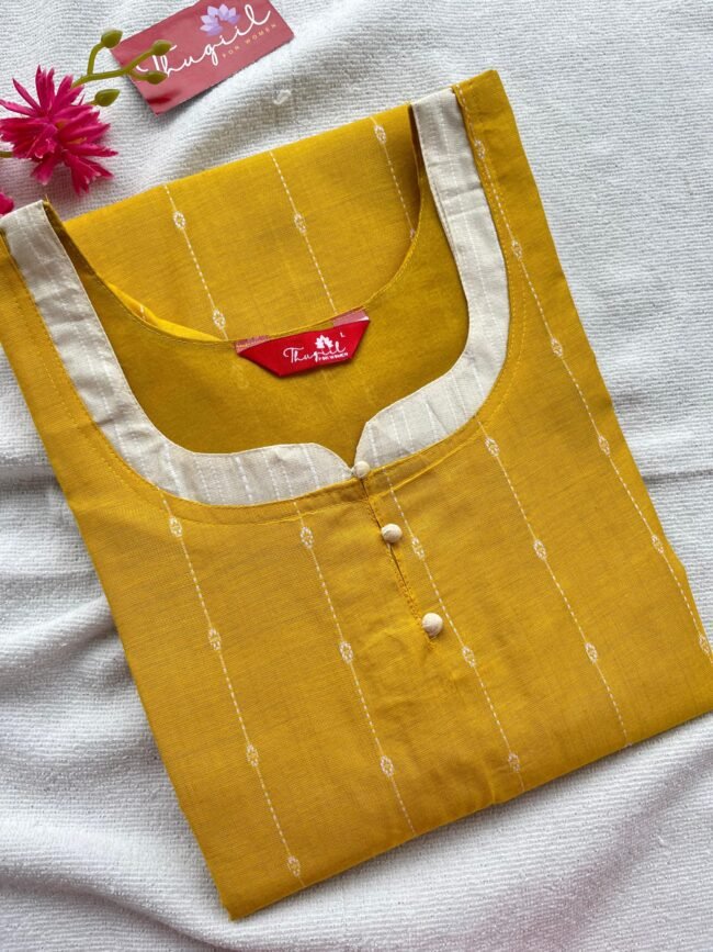 TKS069 Yellow Butter Silk Kurta Set - Image 2