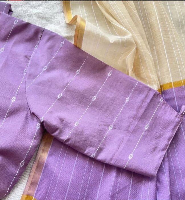 TKS071 Lavender butter silk kurta set - Image 2