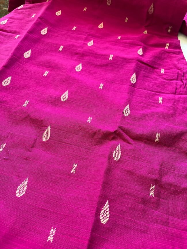 TKS079 Premium Purplish Pink Raw Silk Kurta Set - Image 3