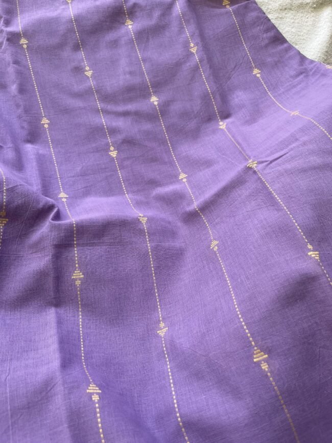 TKS081 Lavender - Yellow Handloom Cotton Kurta Set - Image 6