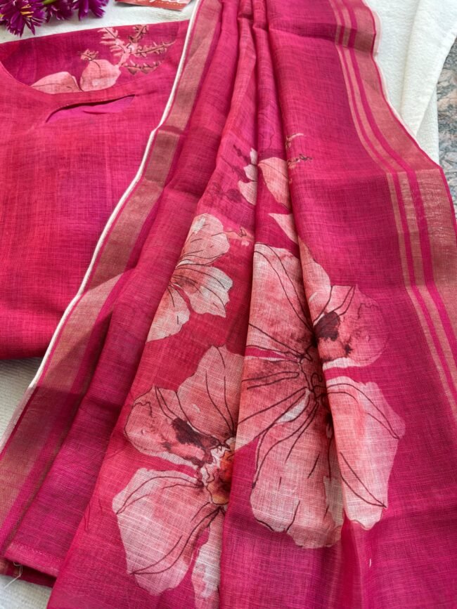 TKS078 Pink Linen Kurta Set (PRE ORDER) - Image 4
