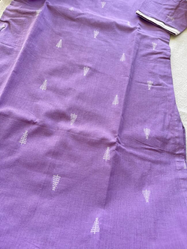 TKS080 Lavender Cotton Kurta Set - Image 3