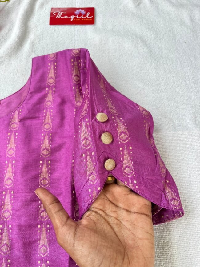 TKS084 Pink Katan Silk Kurta Set - Image 4