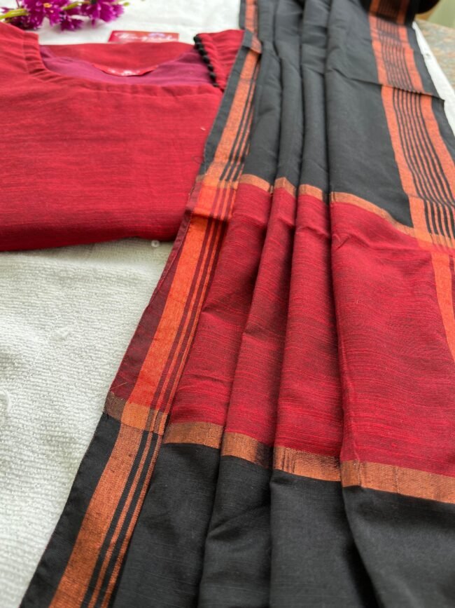 TKS092 Maroon Silk Kurta Set - Image 3